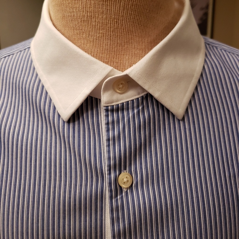 Banana Republic blue pinstripe dress shirt.